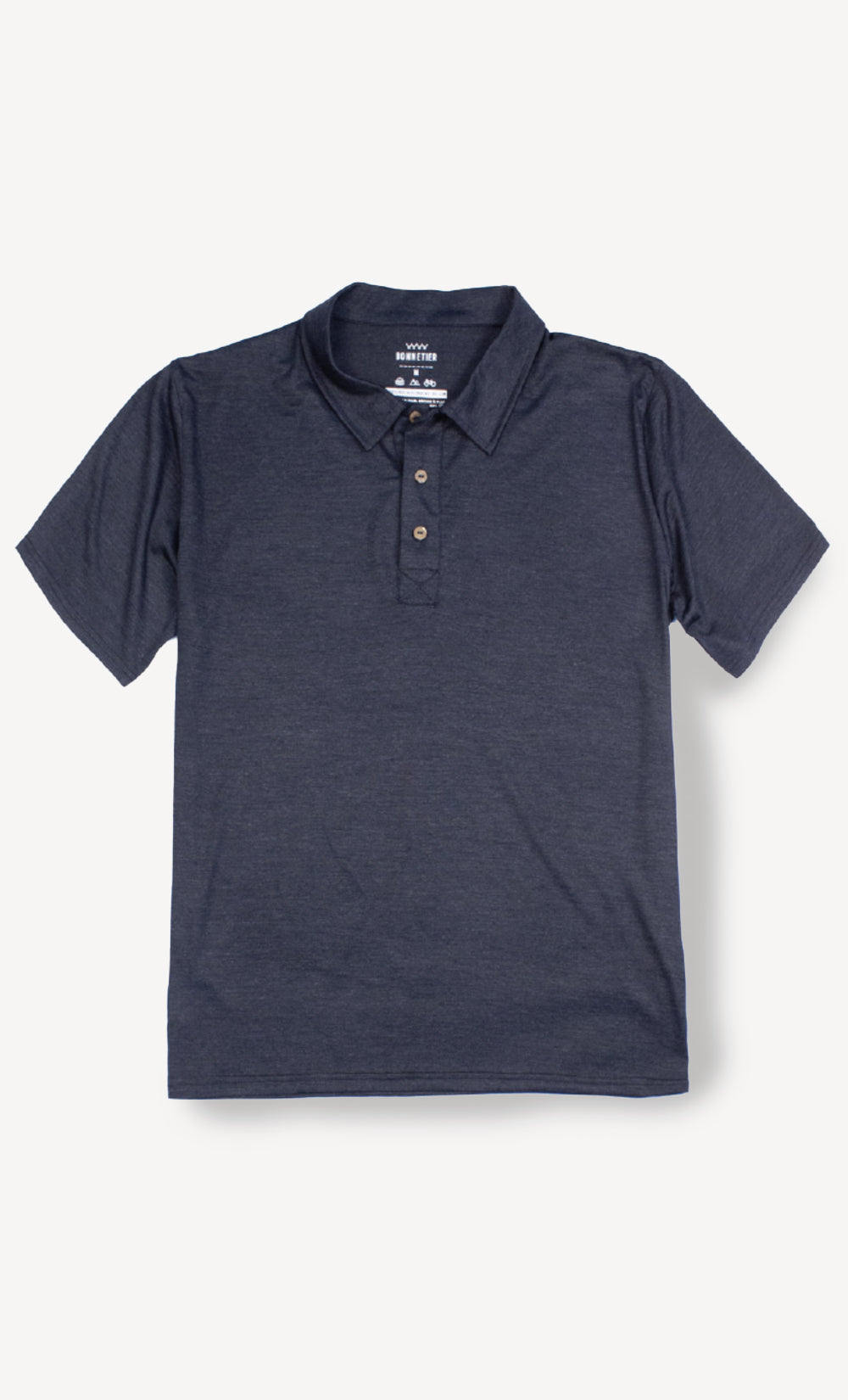 Polo Mérinos Homme Noir Chiné Ultra Léger