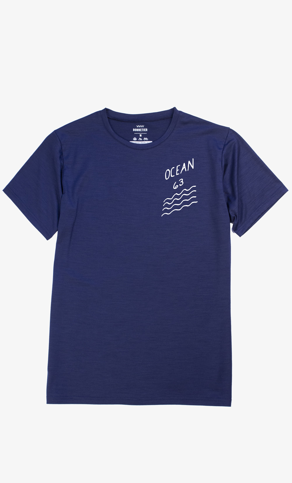 Navy Men's Ultra Light Merino T-shirt - Ocean 63