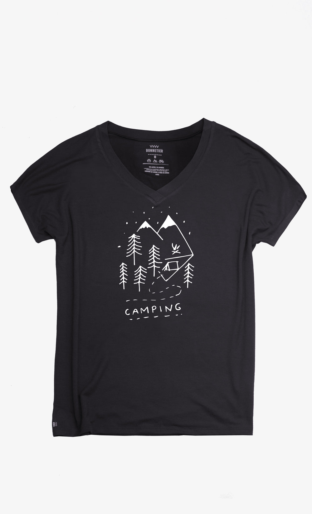 Women's T-Shirt - CAMPING - Black