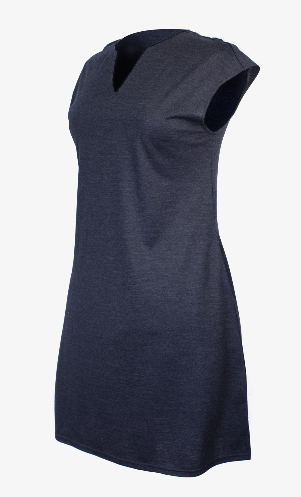 Ultra Light Heather Black Merino Dress - Soho