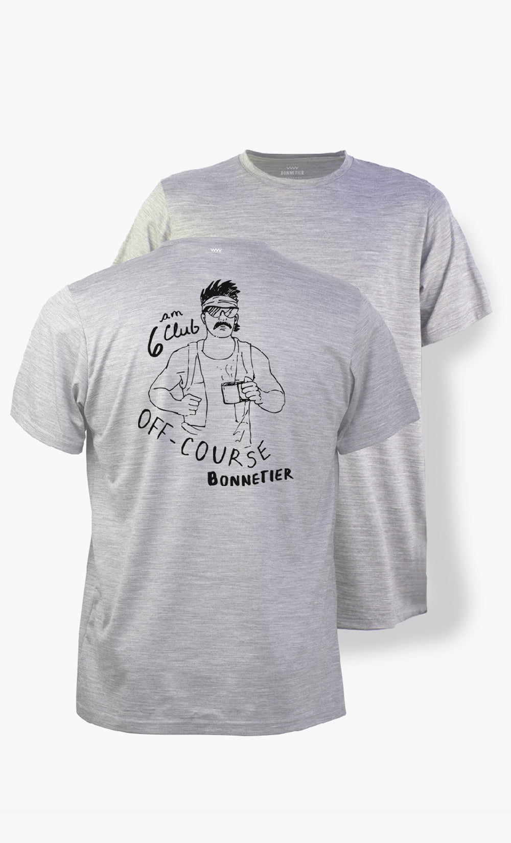 Manches courtes Homme 100% Mérinos Gris pâle, Bonnetier
