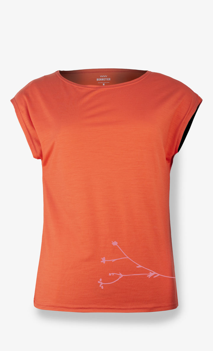 Women's Merino T-Shirt Red-Orange Ultra Light - Madrid