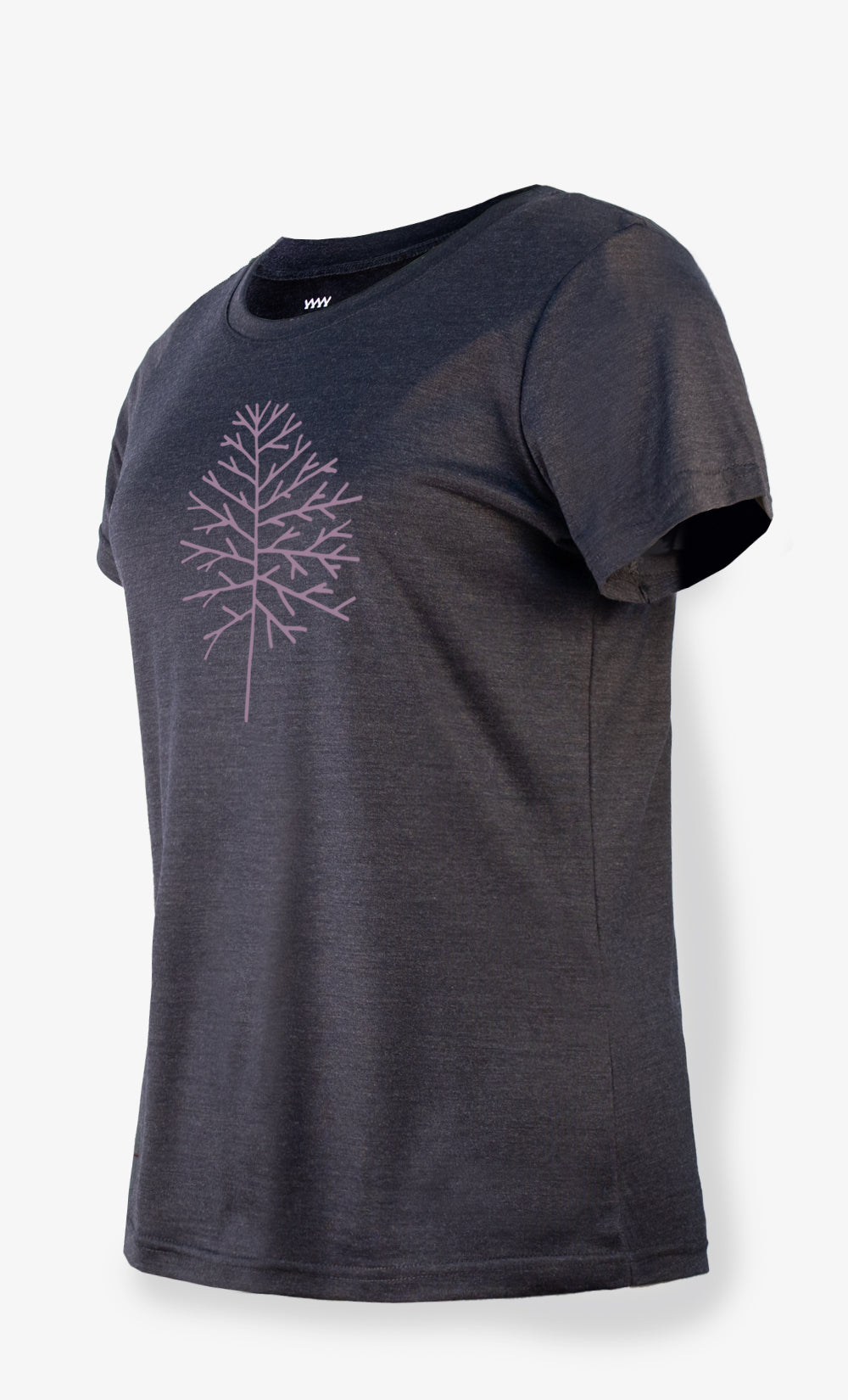 Women's Merino T-Shirt Black Heather Ultra Light - Branchage