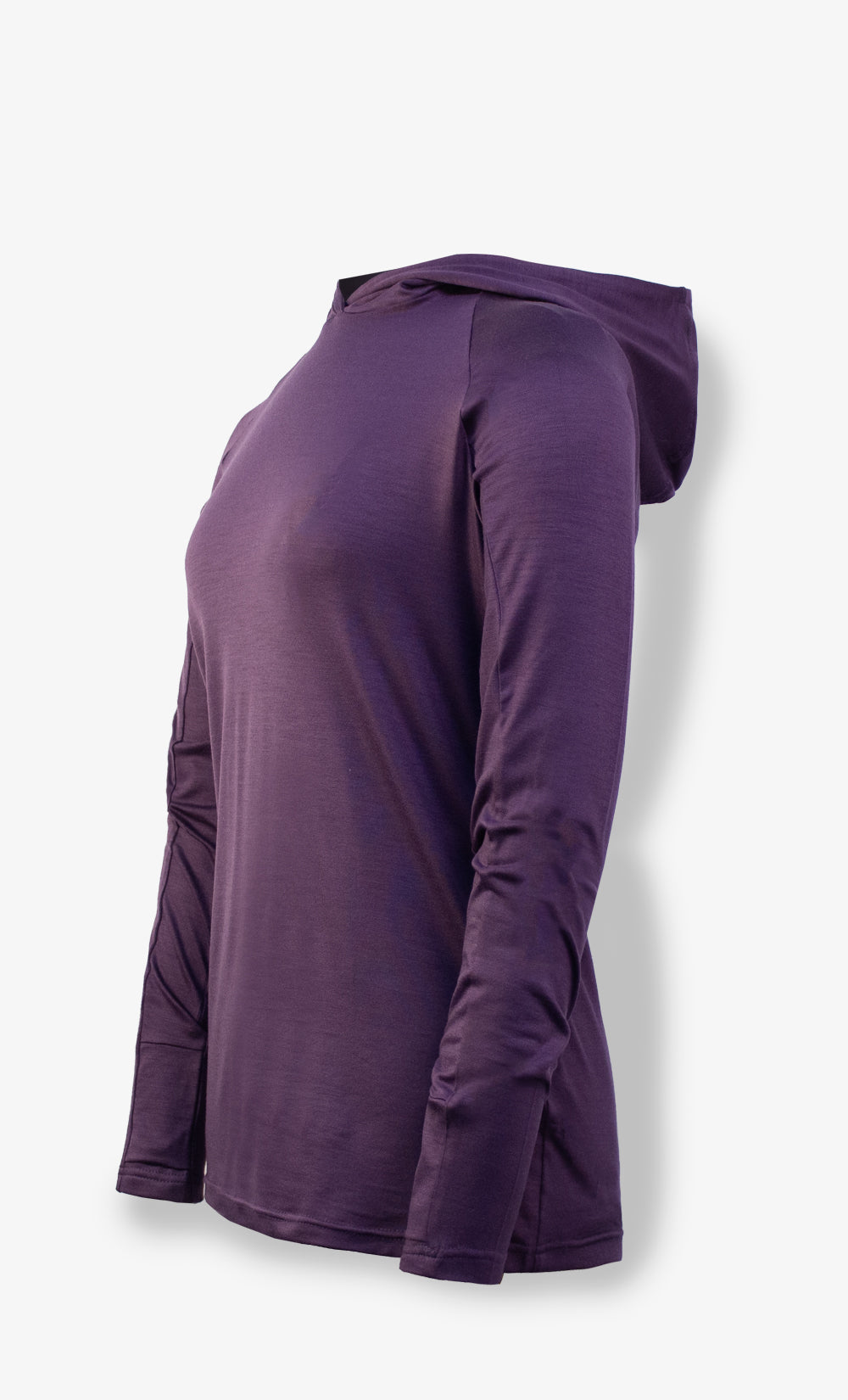 Hoodie Manches Longues Mérinos Femme - Violet