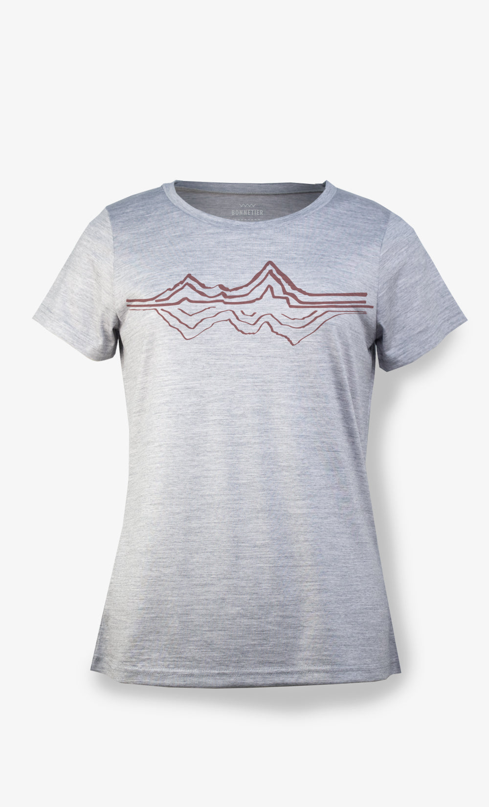 Women's Ultralight Athletic Grey Merino Wool T-Shirt - Mountain Reflex