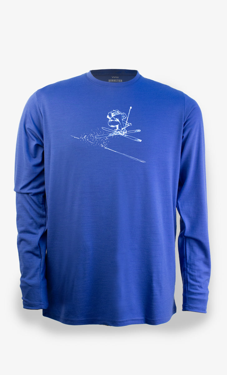 Men's Merino Long Sleeve Techcrew Royal Blue - Jump