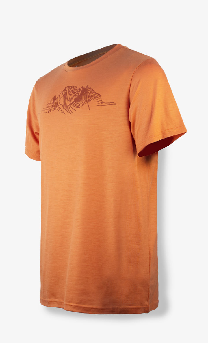 Orange Ultra Lightweight Men's Merino T-Shirt - Rocky