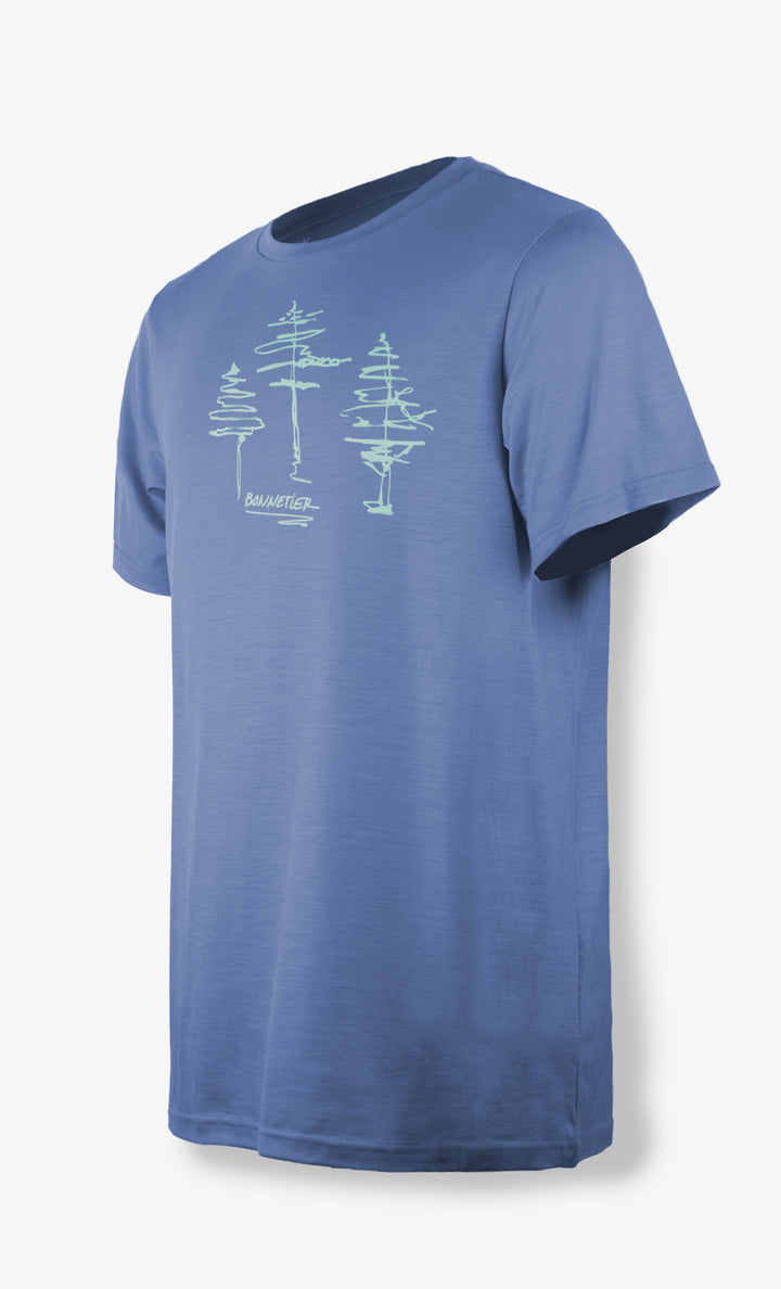 Men's Merino T-Shirt Blue Ultra Light - Three Trees