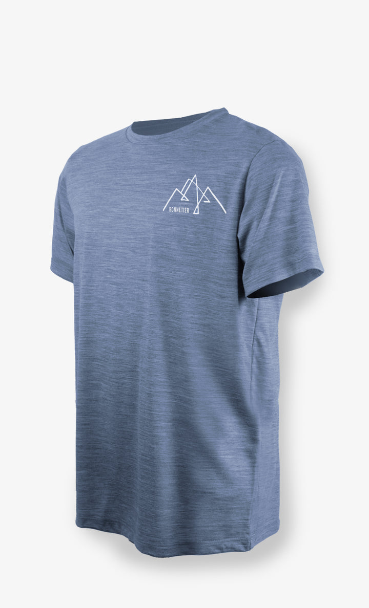 Men's Merino T-Shirt Blue Grey Ultra Light - Landscape