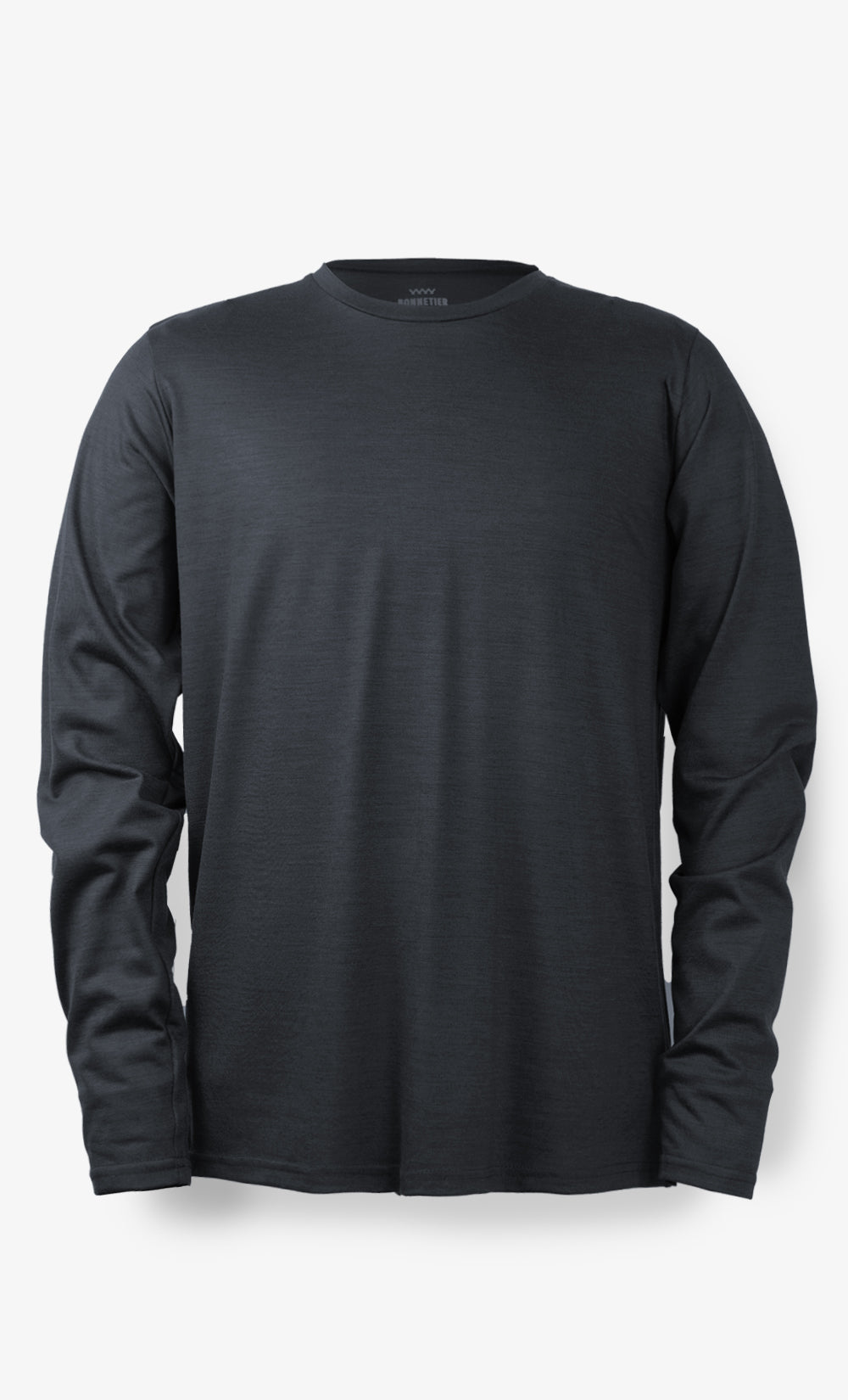 Chandail TechCrew Flanelle en laine mérinos uni pour homme à manches longues, fabriqué au Canada.
