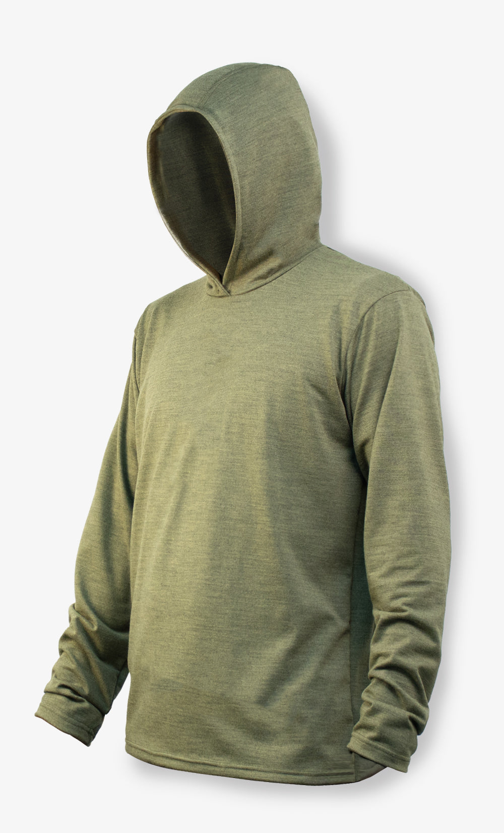 Capuchon homme BONNETIER couleur asperge en laine mérinos 100 %, fabriqué au Canada.
