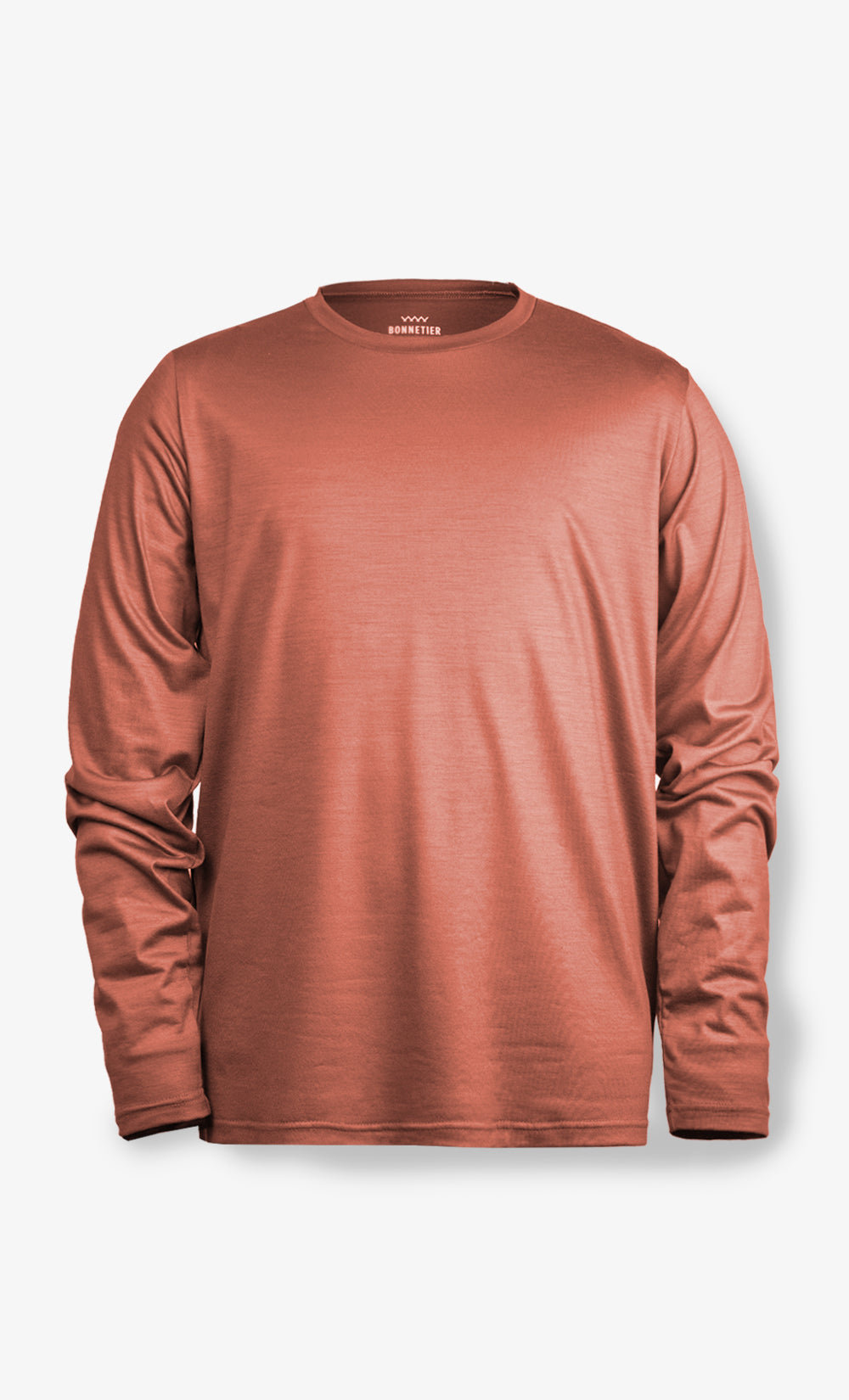 Manches Longues Homme Orange, 96% Mérinos 4 % Roica, Bonnetier