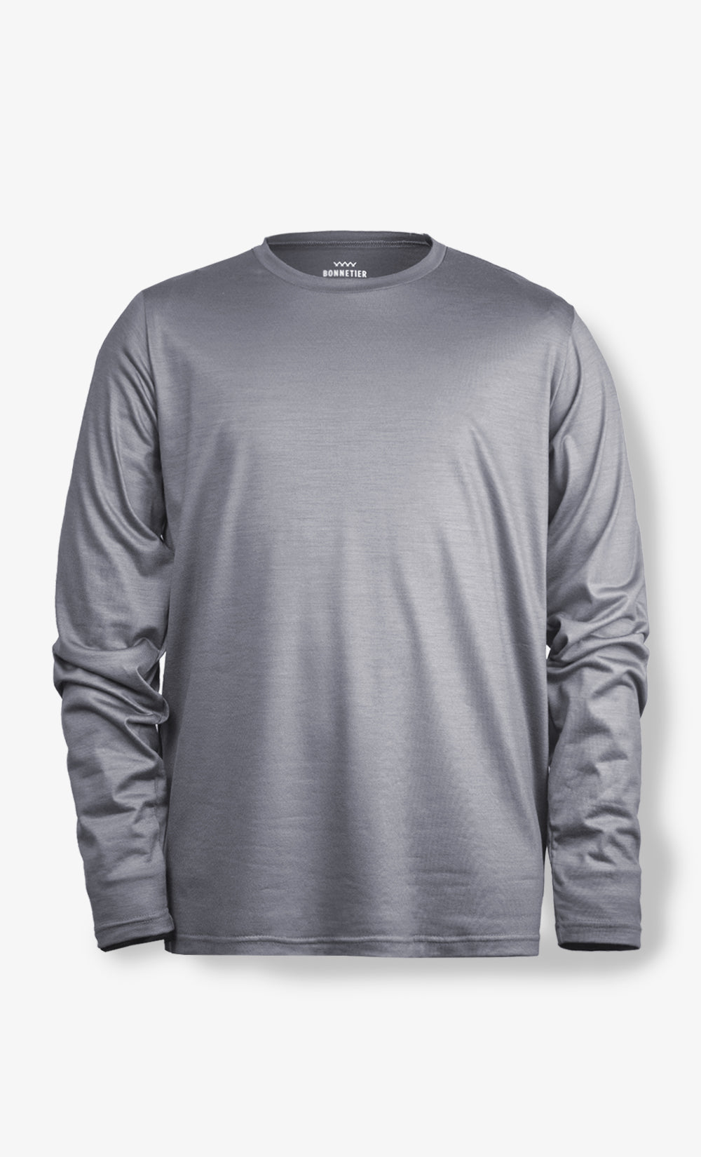 Manches Longues Gris Stretchwool 96% Mérinos et 4 % Roica, Bonnetier