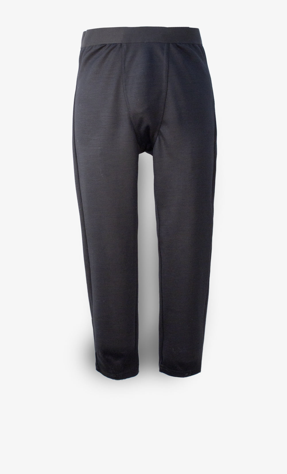 Legging 3/4 pour homme en laine mérinos noire, coupe régulière, fabriqué au Canada, modèle technique chaud et respirant.