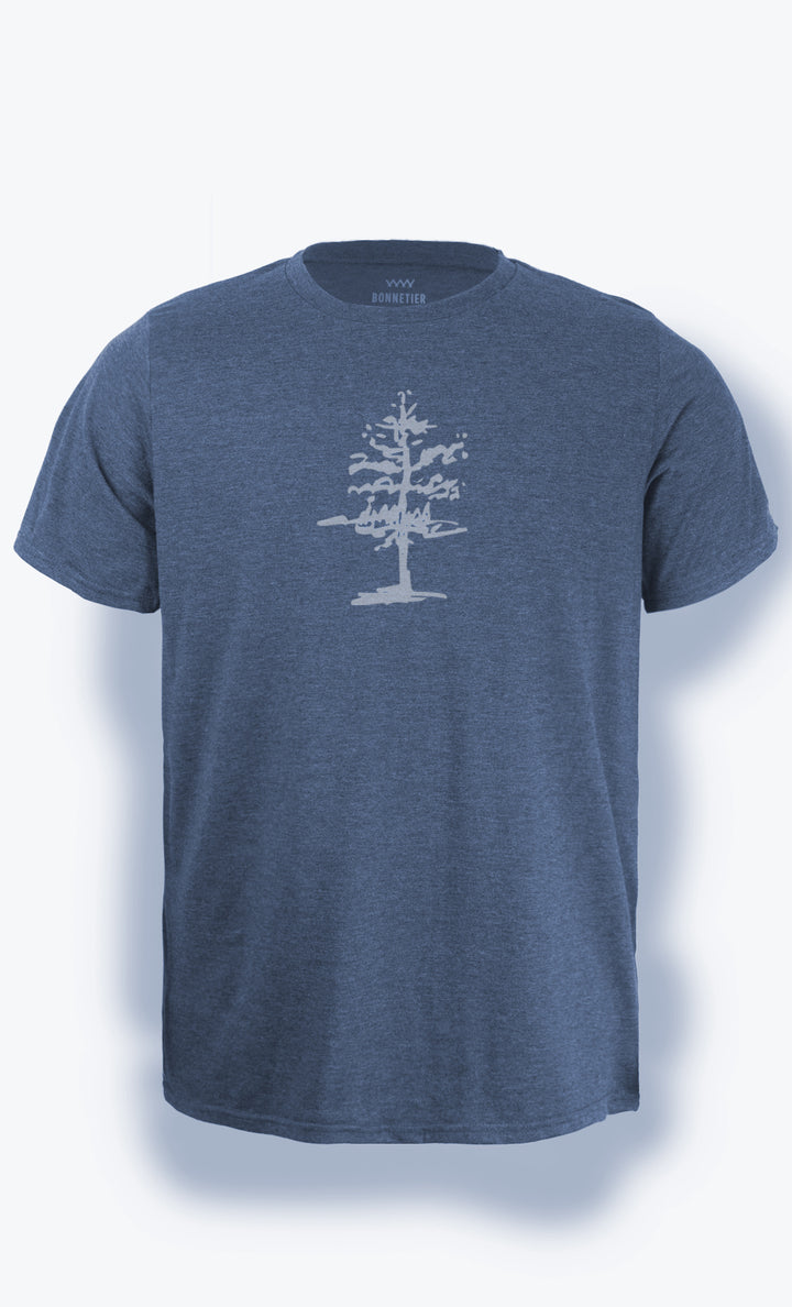 T-Shirt Homme Bleu Chiné- Arbre explosé