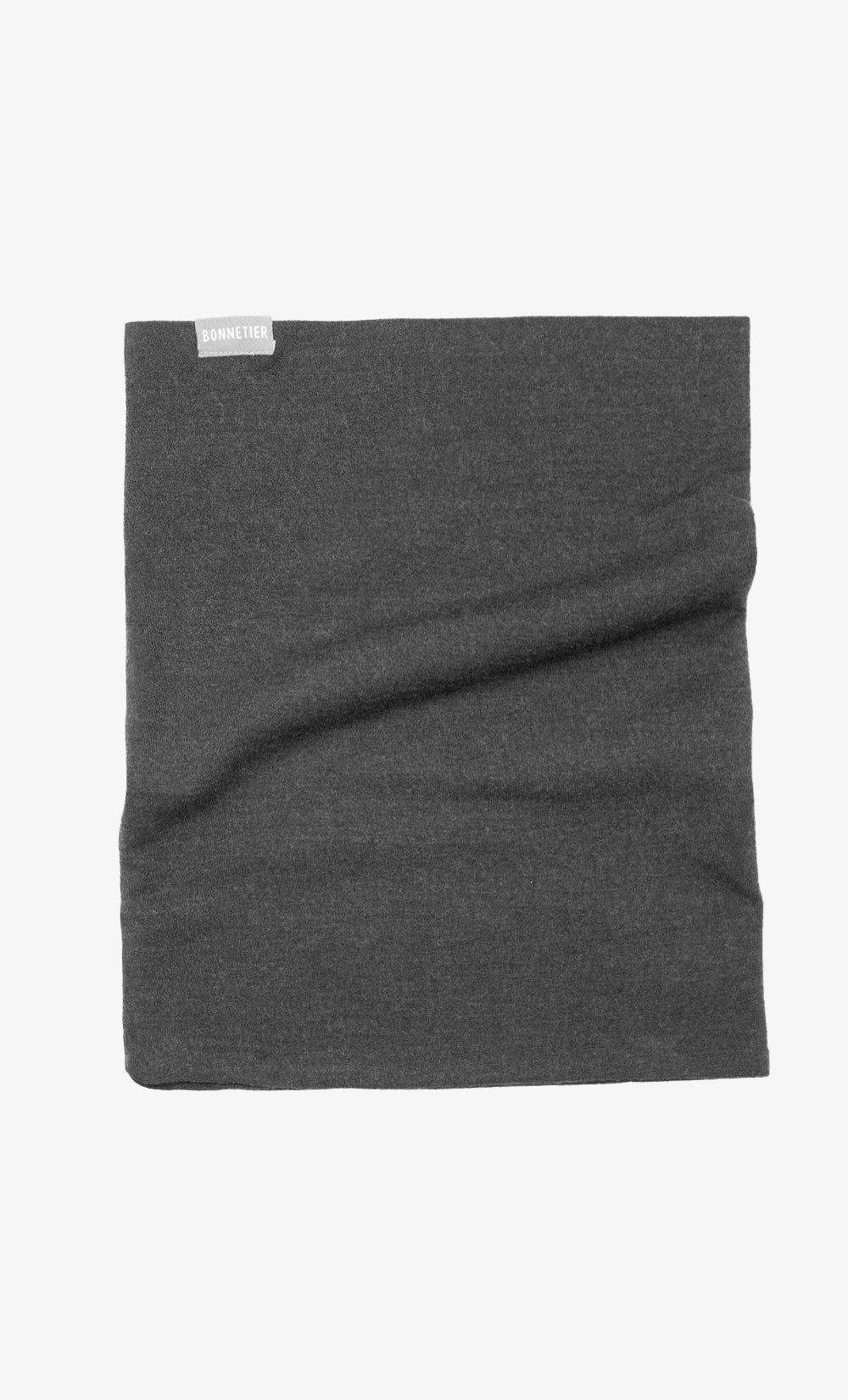 Double Neck Gaiter Merino Flannel - Black Heather