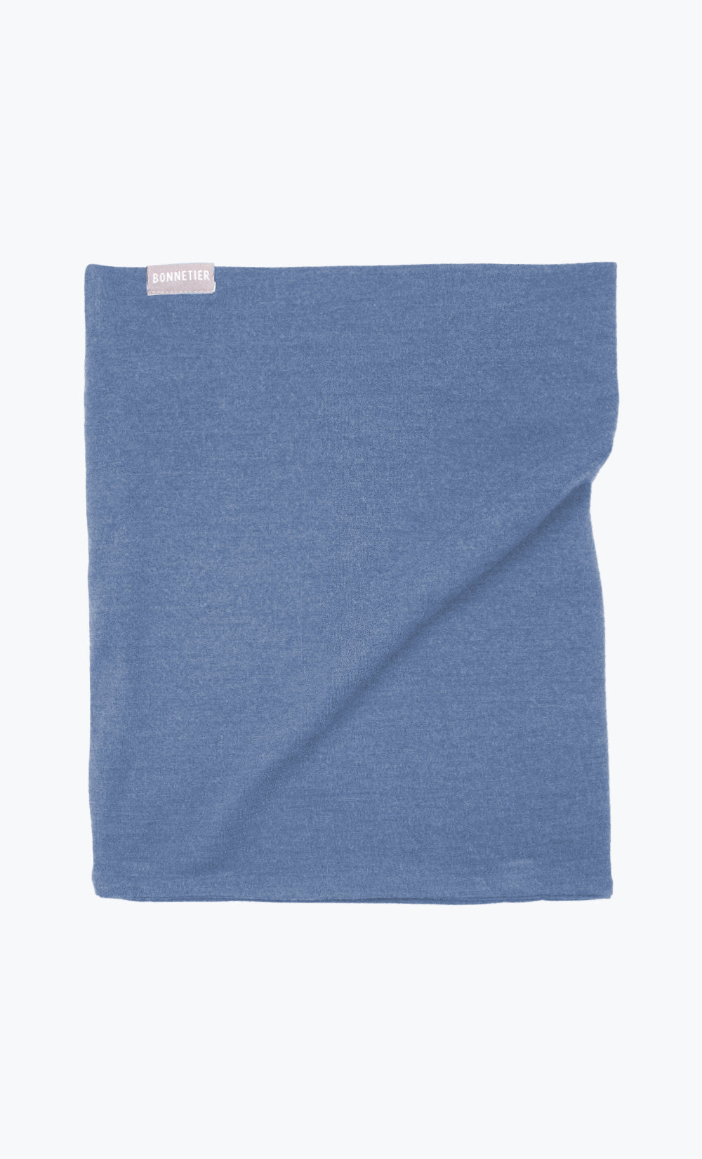 Cache-Cou double Mérinos Flanelle - Bleu Chiné