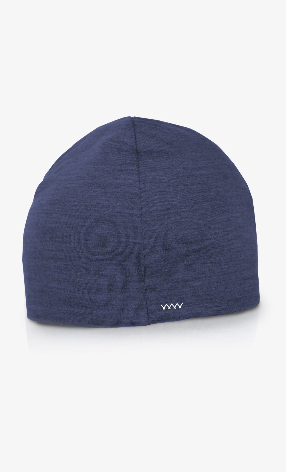 Beanie double en 100% laine mérinos bleu nuit et noir, conçu pour offrir chaleur, confort et élégance en hiver. Idéal pour toutes vos activités hivernales.