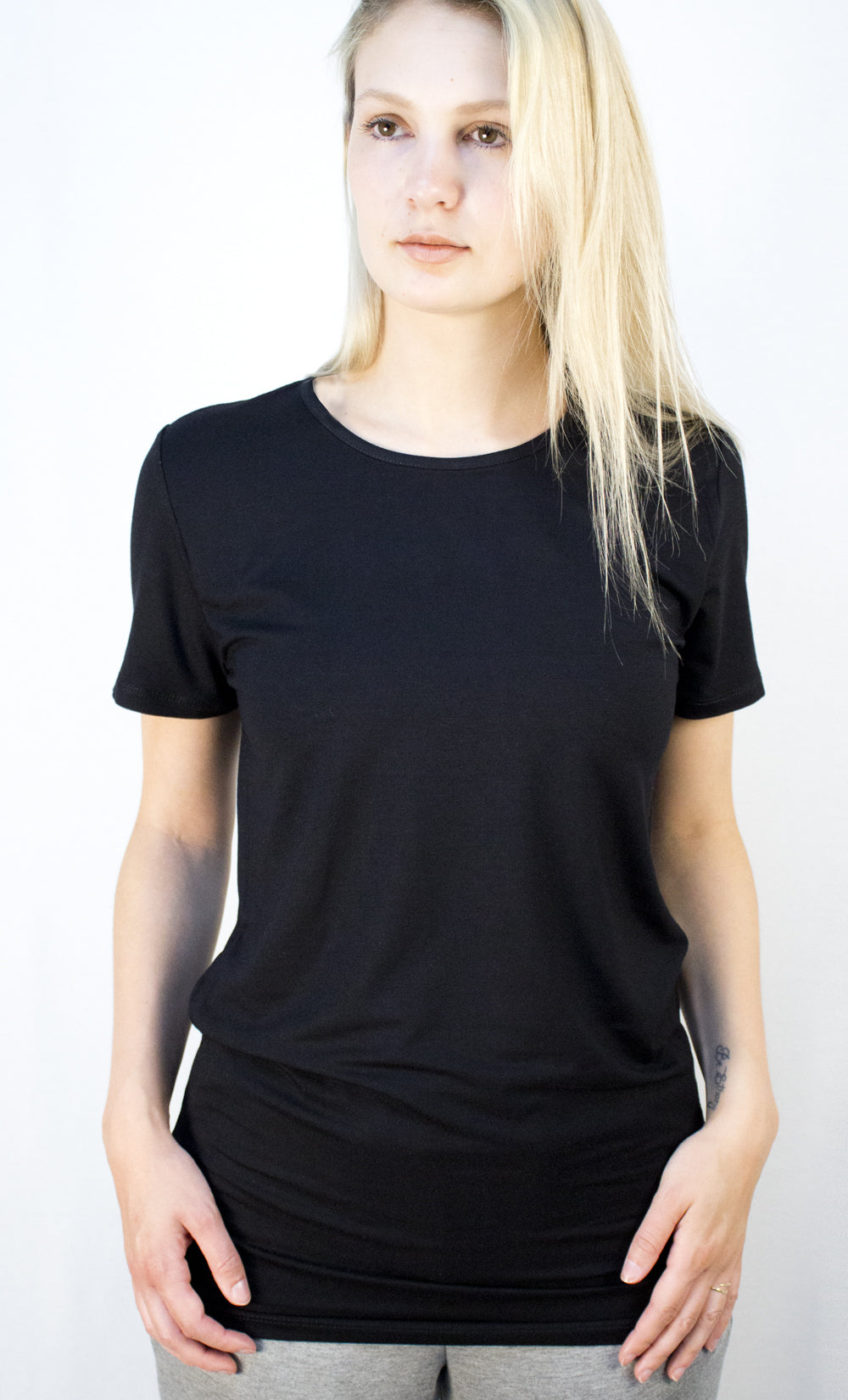 T-Shirt Femme en Bambou Noir